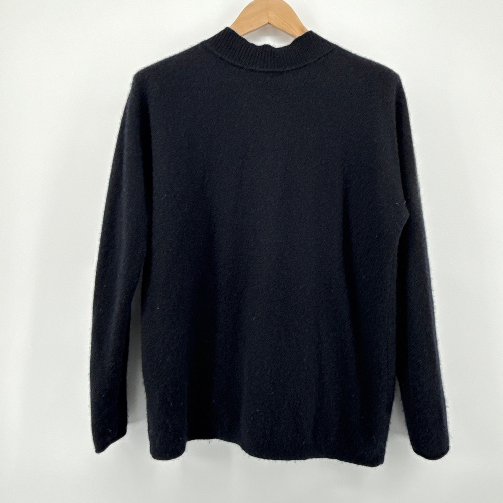 Antonio Melani Black 100% Cashmere Mock Neck Split Back Sweater Women's Small‎